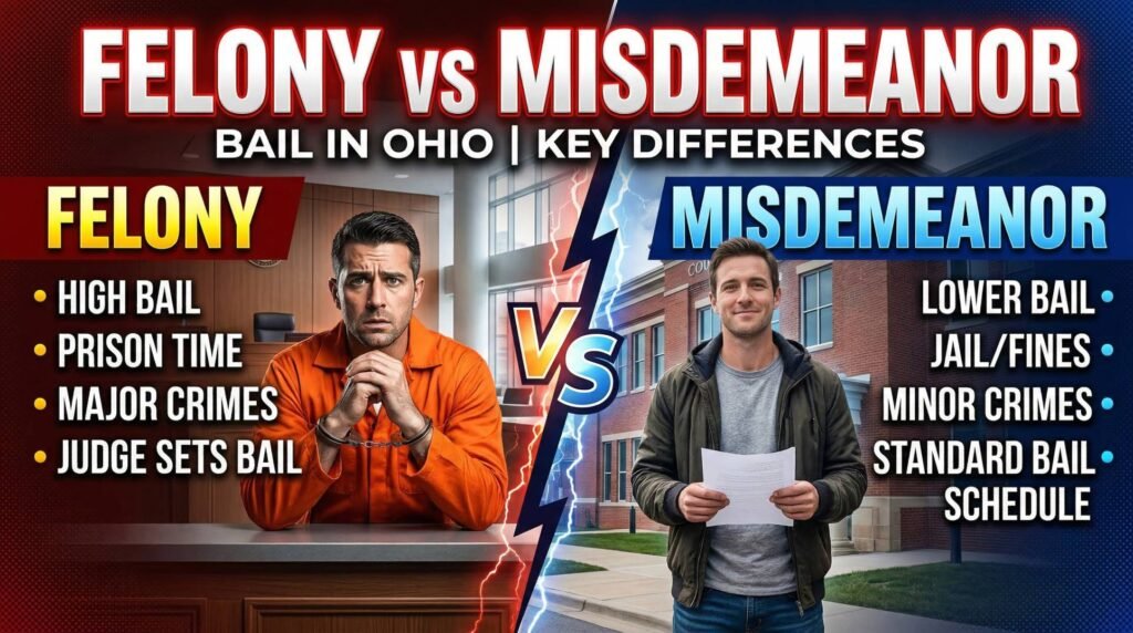 Felony vs Misdemeanor Bail in Ohio – Key Differences